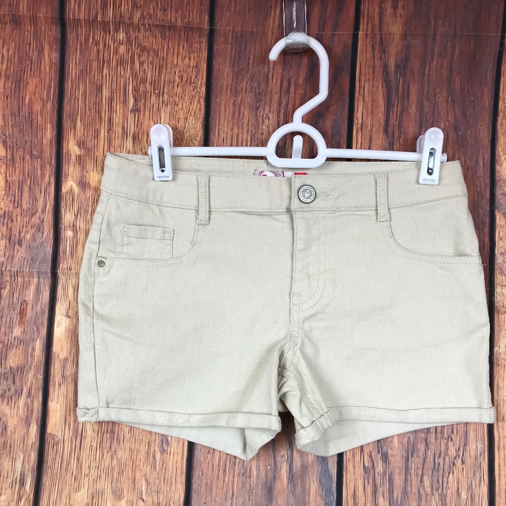 SO Shorts Size 14 Girls Khaki Cotton Stretch